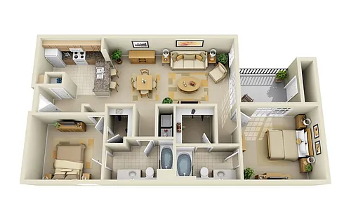 Floor plan 2x2C