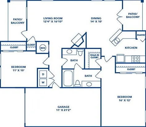 2 Bedroom | 1.5 Bath | 1083 SF 2 Bedroom | 1.5 Bath | 1083 SF
