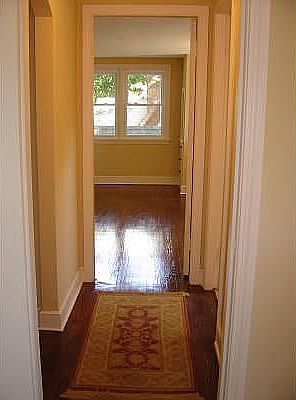 Gleaming dark walnut floors.