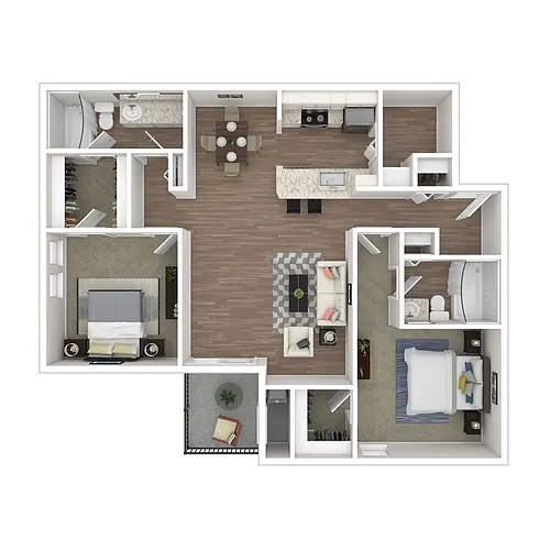 Floor plan Cypress - 2x2 Upgrade
