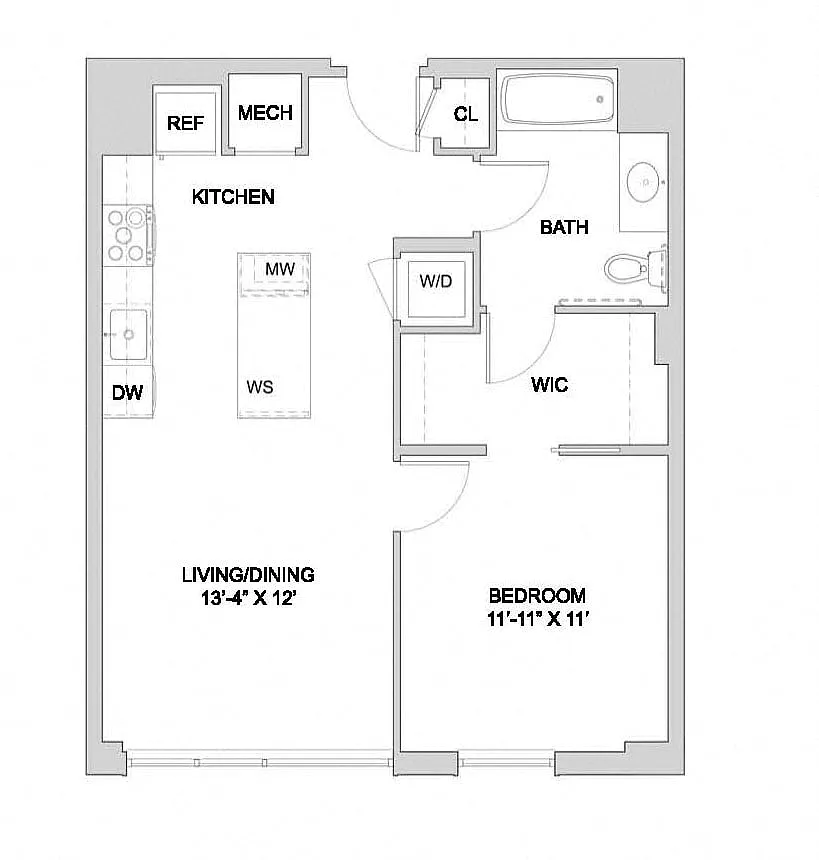 Floor plan 1 Bed_1 Bath-A2_1BR_B_Ansi A