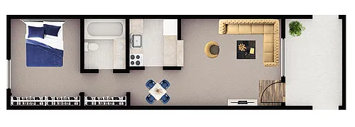 Floor plan 1X1 A2