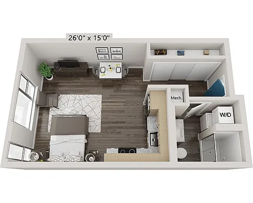 Floor plan Studio E1D