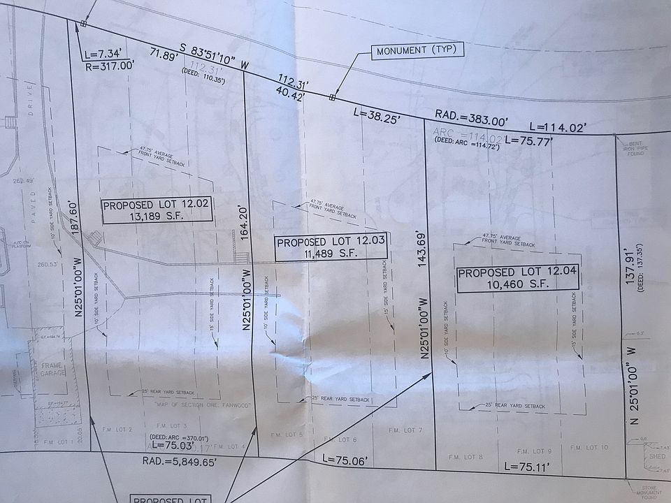 Site map for 3 lots