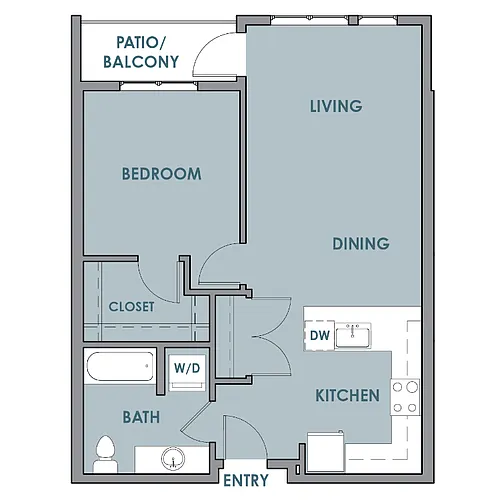 Floor plan 1 Bedroom 1 Bath C
