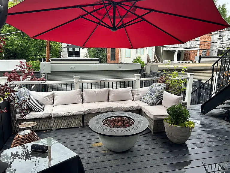 Private deck off dining room.