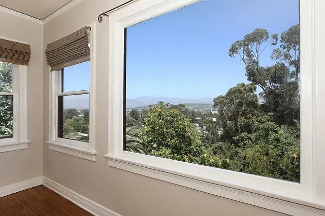 Sun room picture window view