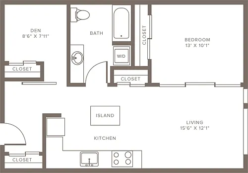 Floor plan A8 - One Bedroom