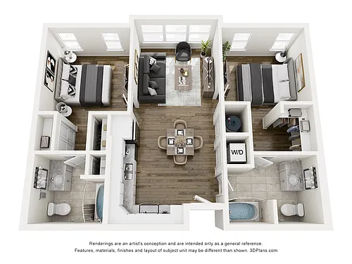 Floor plan Two Bedrooms Two Bathrooms