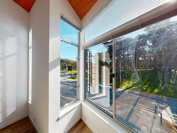 Large double paned windows facing Fulton street