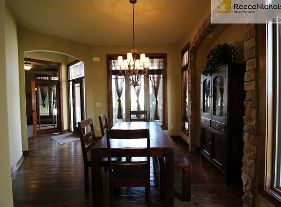 Formal Dining Room with Stone Accents