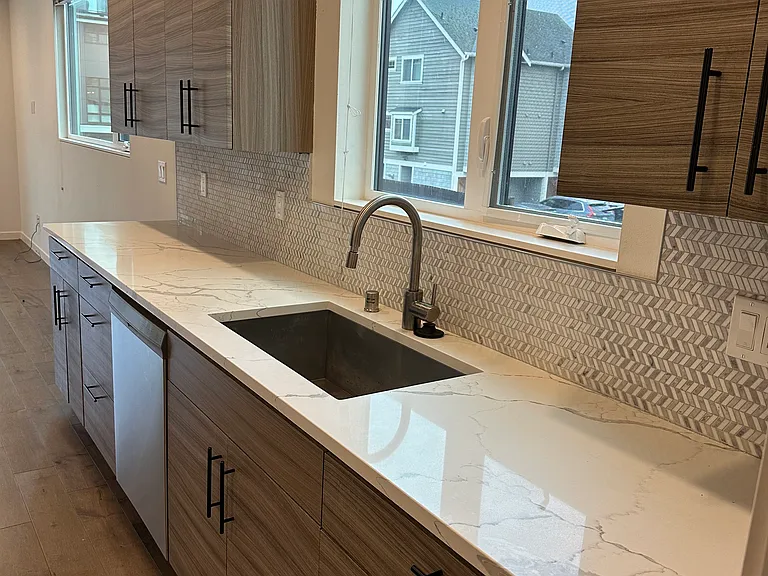 Quartz countertops.