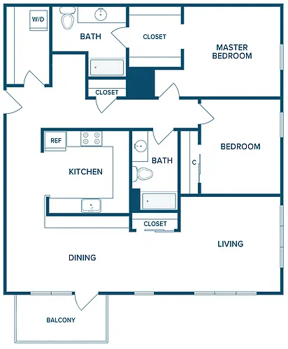 Floor plan 1025: 2 Bedroom C