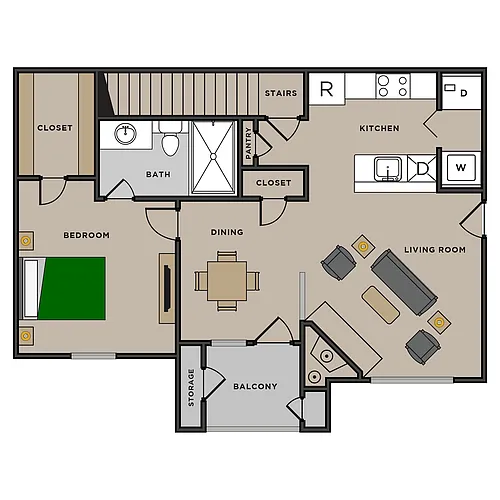 Floor plan A2 with attached garage