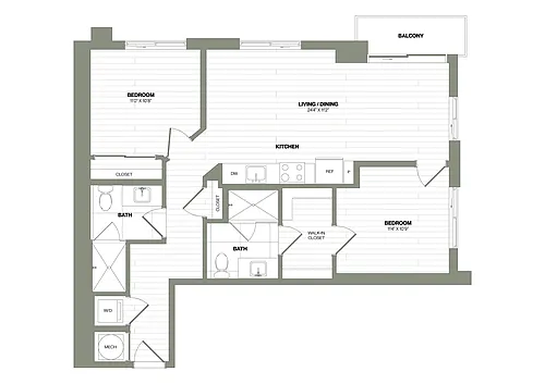 Floor plan 2 Bed/2 Bath-B3