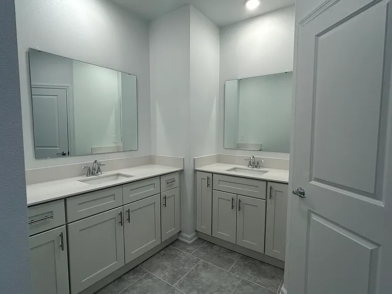Master bathroom with double vanities