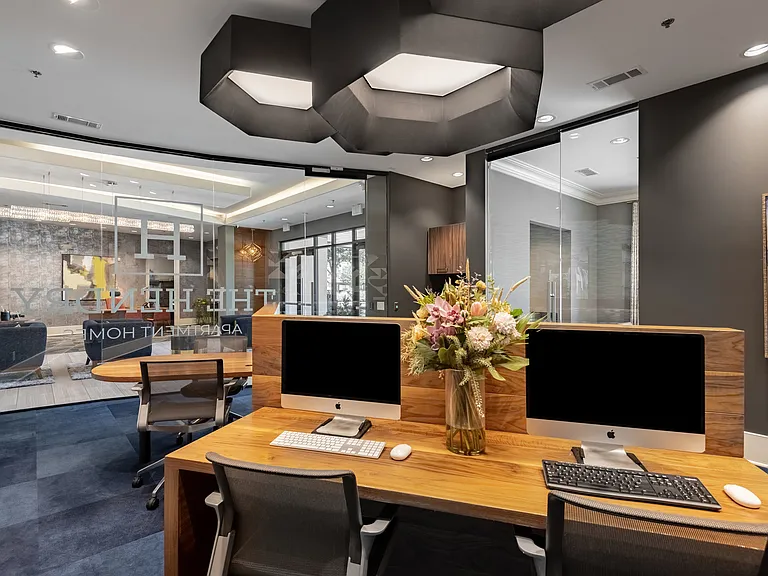 Contemporary Business Center at The Hendry Apartments, Garland, TX
