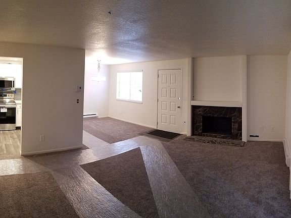 Living room with fireplace