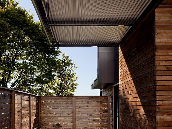 Bike storage in gated front entry area