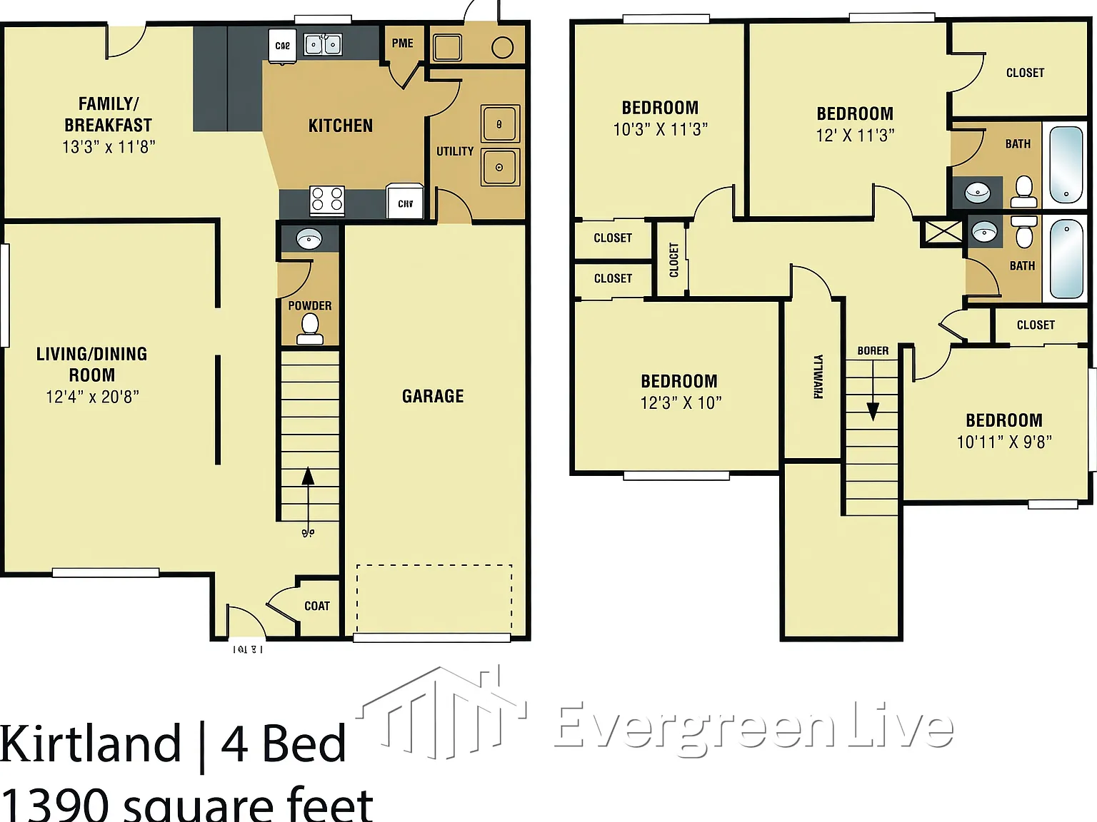 4 bed, 2.5 bath, 1390 sqft, $1,345 — Photo 2
