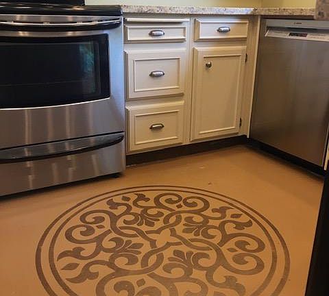 Kitchen floor custom stencil