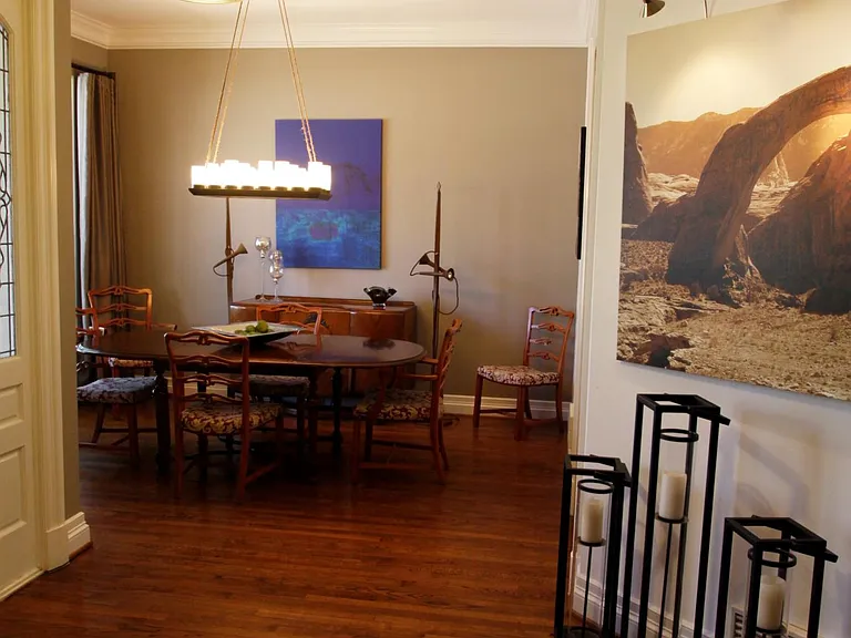 Entry and large formal dining room
