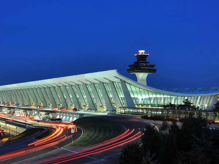 Dulles International Airport (one exit away)