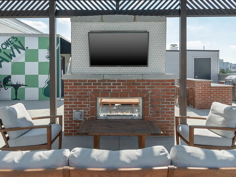 Outdoor Lounge with Fireplace