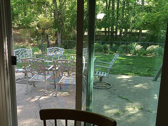 Kitchen view backyard patio