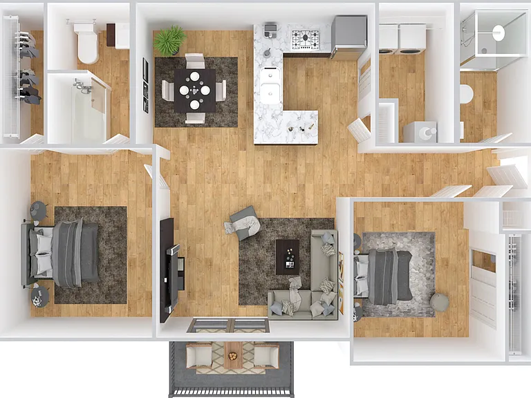 2 Bedroom | 2 Bath | 1053 SF | Renovated 2 Bedroom | 2 Bath | 1053 SF | Renovated
