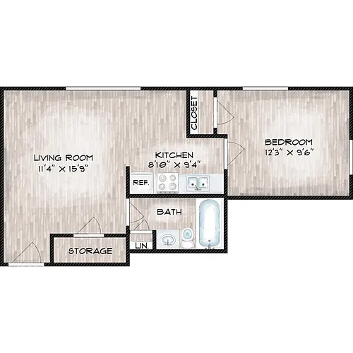 Floor plan One Bedroom