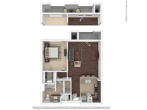 Floor plan 1 Bedroom 1 Bathroom A1