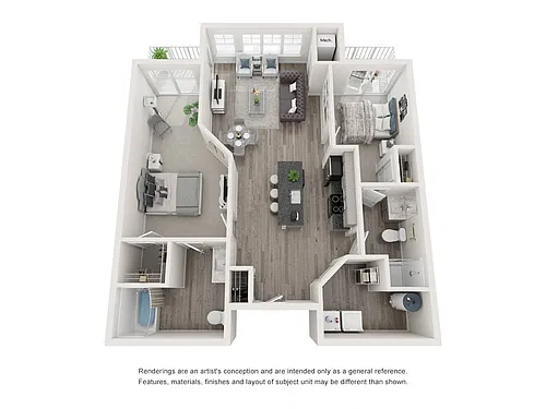 Floor plan 2 Bedroom E