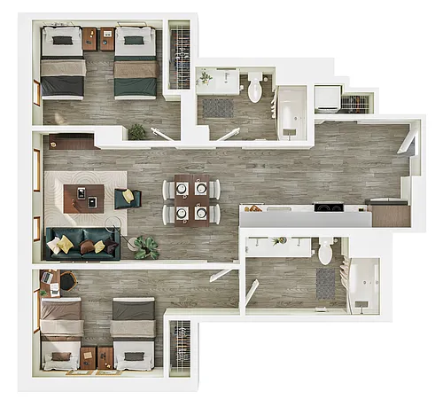 Floor plan 2BR/2B - Deluxe - B7