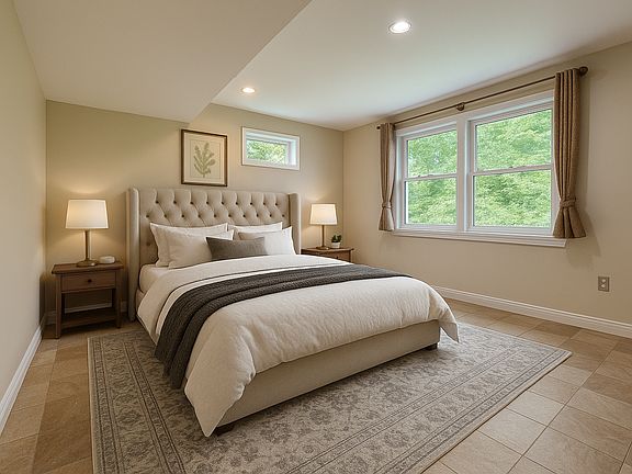 bright bedroom, virtual staging applied