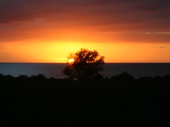 ... and sunset over the Gulf.