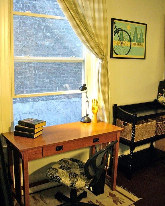desk in the front room