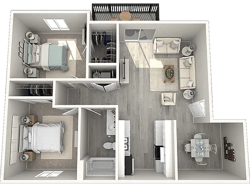 Floor plan Two Bedroom One Bathroom
