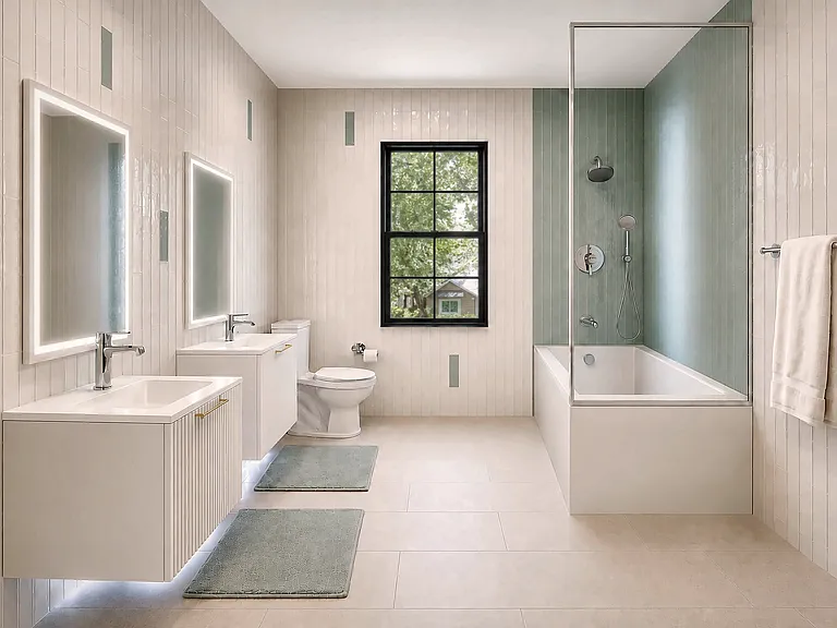 Upstairs Bathroom - rendering