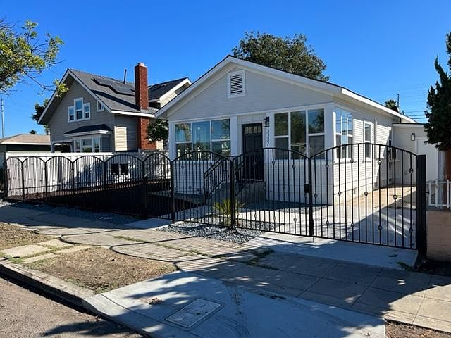 Gated front yard and driveway