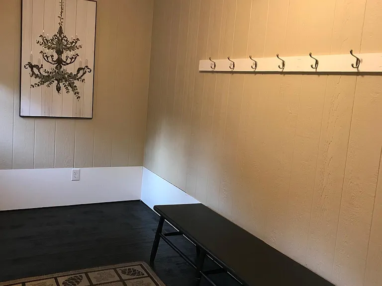 Large mudroom with bench & coat hooks