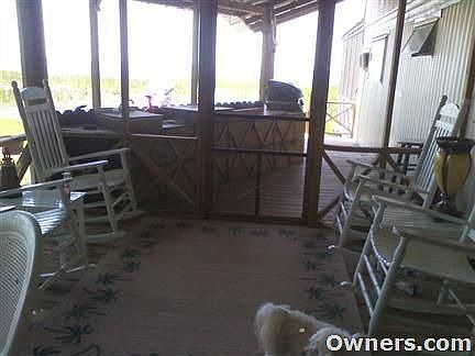 front porch and outdoor cooking area