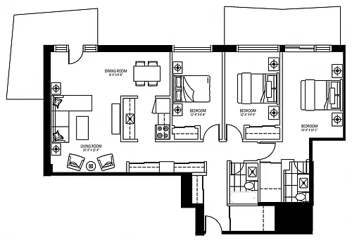 Floor plan 35 Brock - Plan C