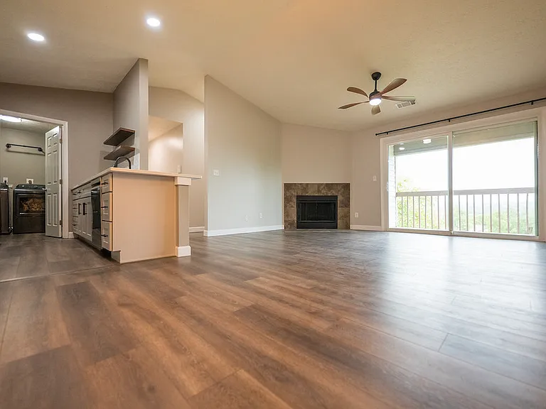 Dining Room to Living Room and Kitchen