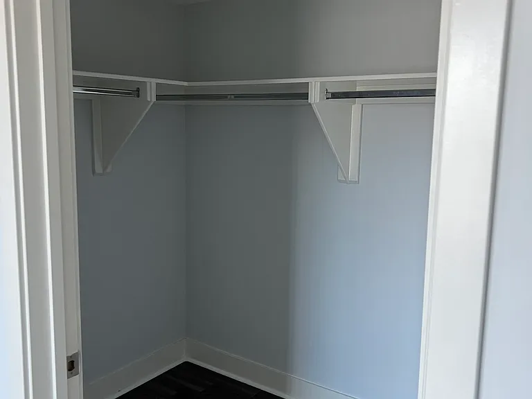 Walk-in closet in the master bedroom