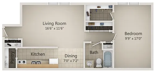 Floor plan 1 Bedroom