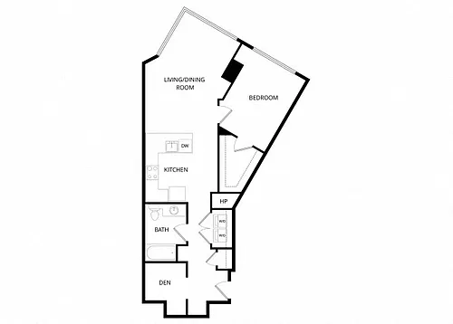 Floor plan Plan G 1 Bd with Den