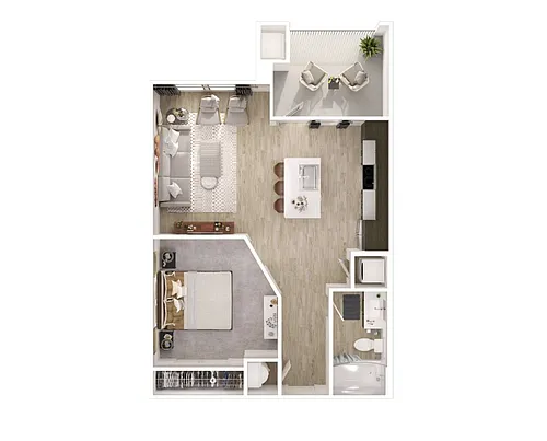Floor plan *S1 - Studio, One Bathroom