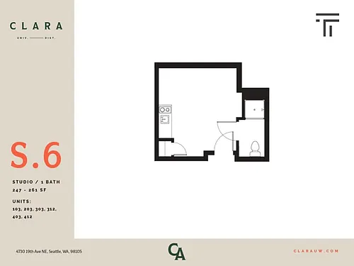 Floor plan Studio - 247 sqft