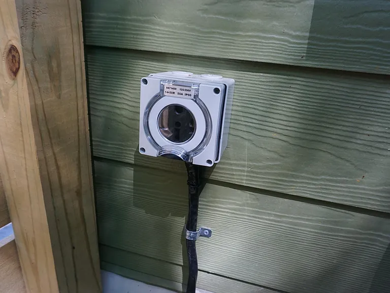 outdoor 220V outlet for EV charger